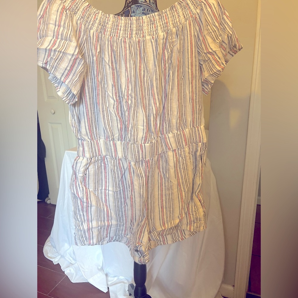 Linen pastel Loft shirt romper